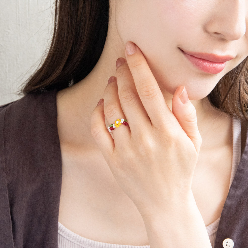 Beaded Flower Ring