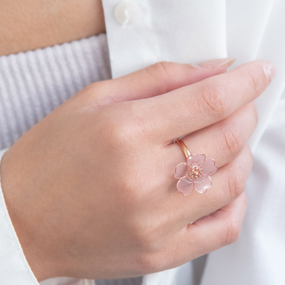 Translucent Sakura Cuff Ring