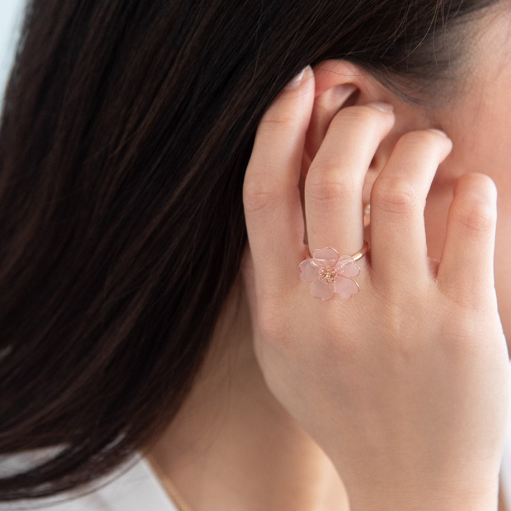 Translucent Sakura Cuff Ring