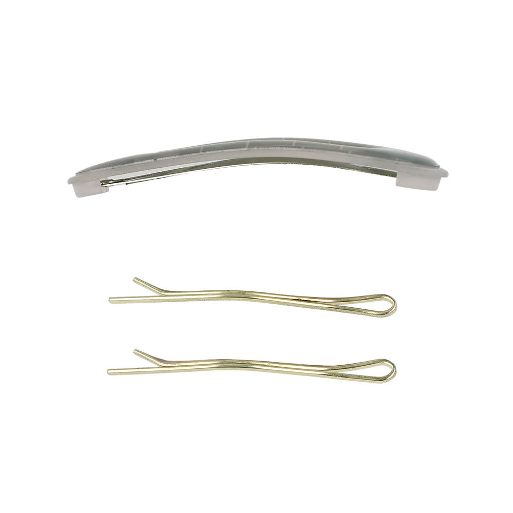 Textured Snap Clip and Wavy Hairpin Set
