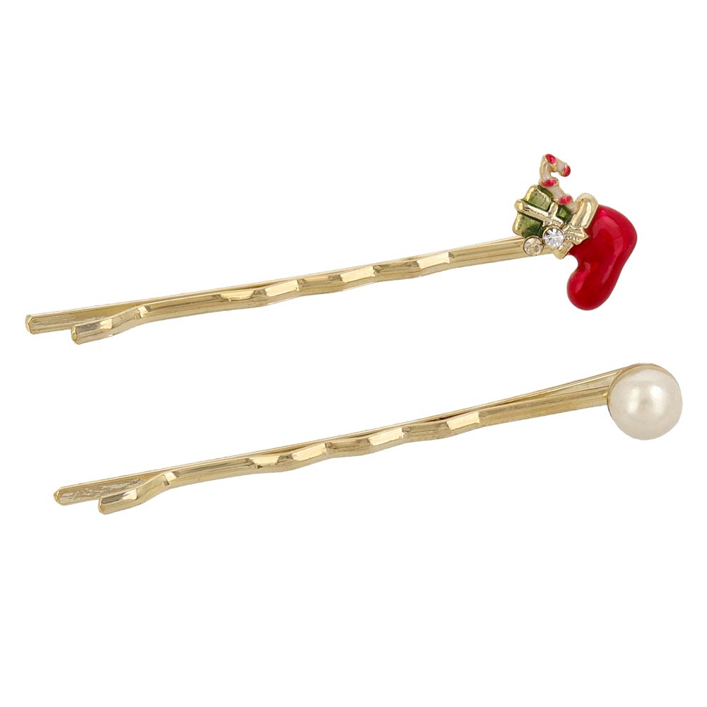 Festive Stocking Hairpin Set