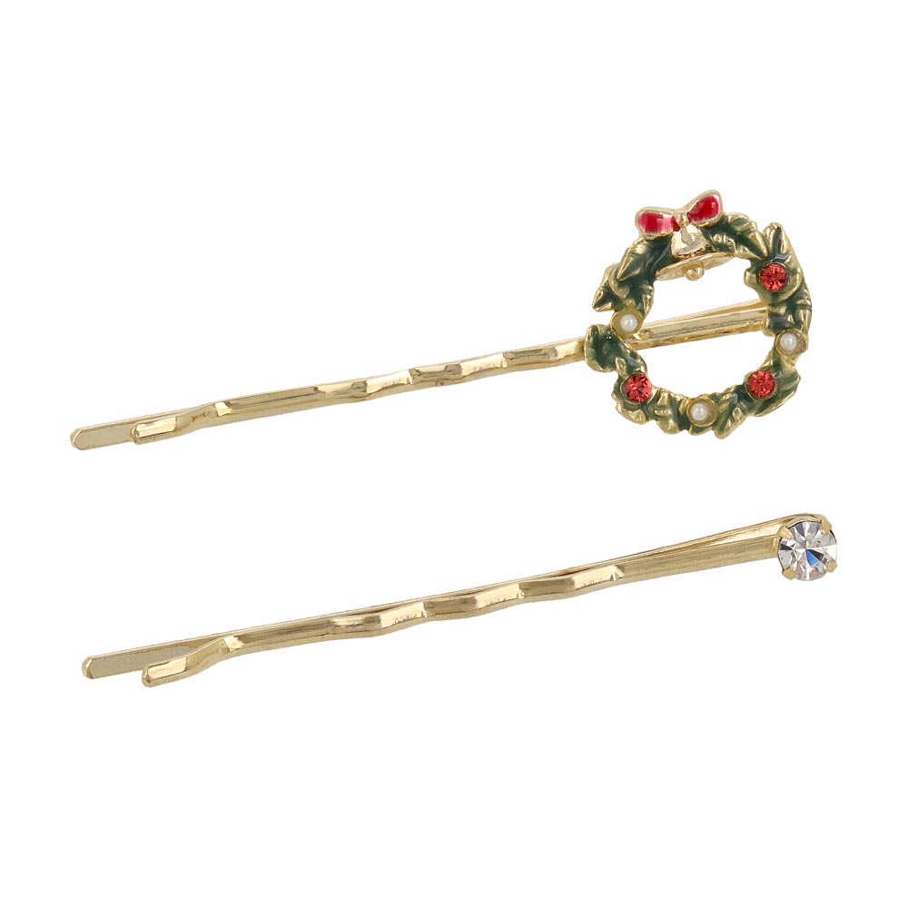 Festive Wreath Hairpin Set