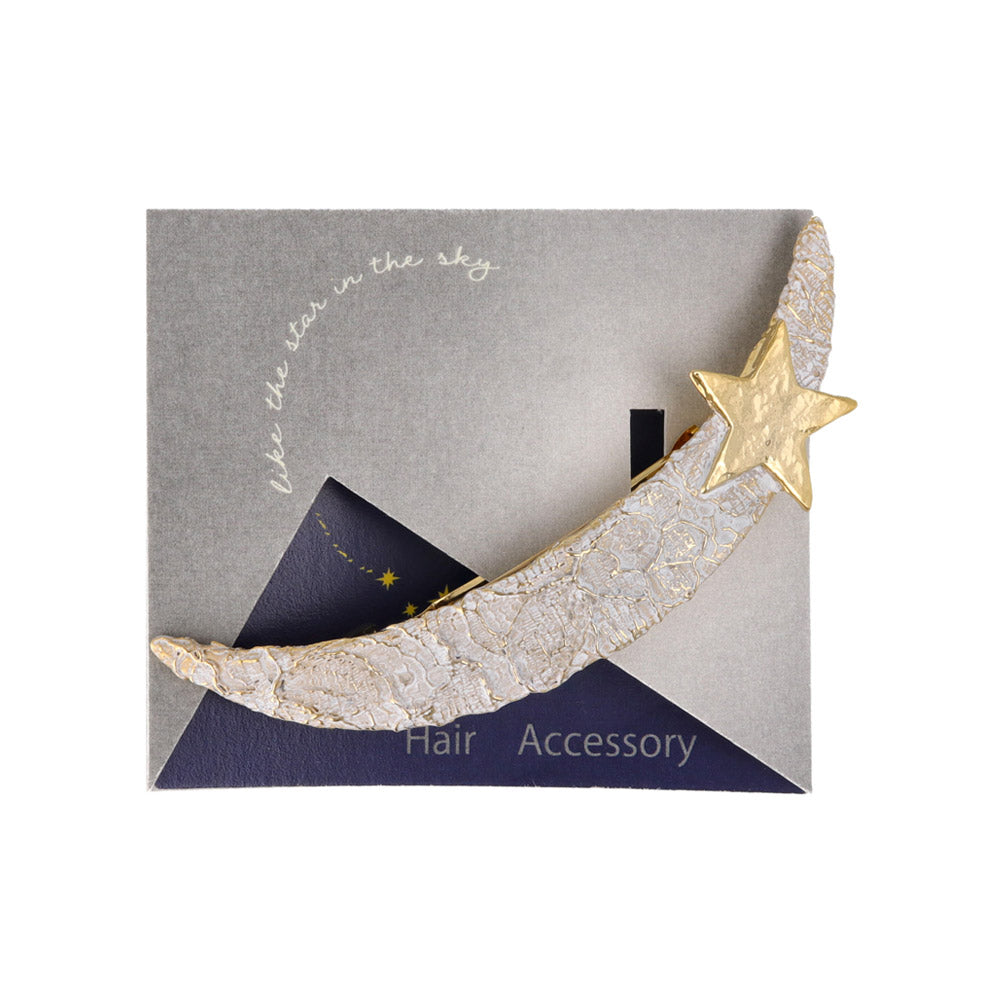 Textured Crescent Moon Barrette