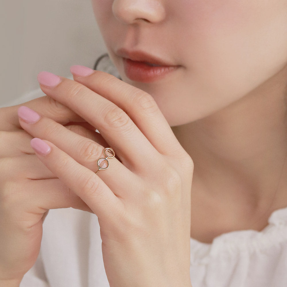 Gold Frame Oval Glasses Ring - Osewaya