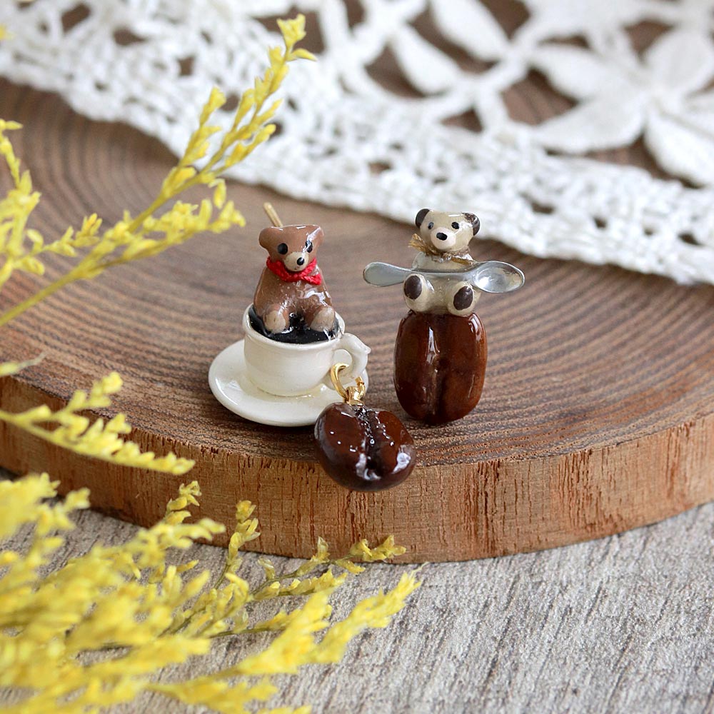 Little Bear and Coffee Earrings - Osewaya