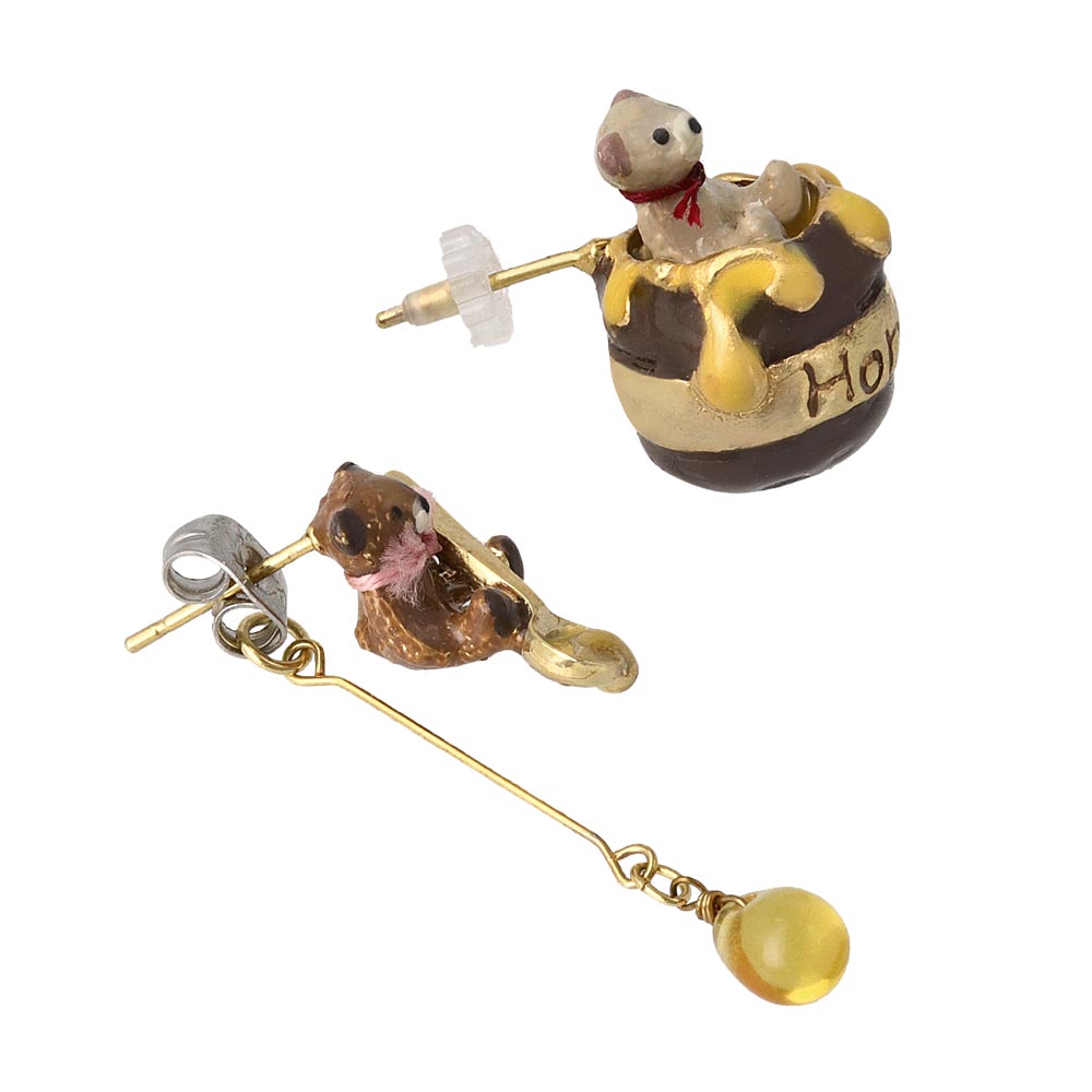 Little Bear and Honey Mismatched Earrings