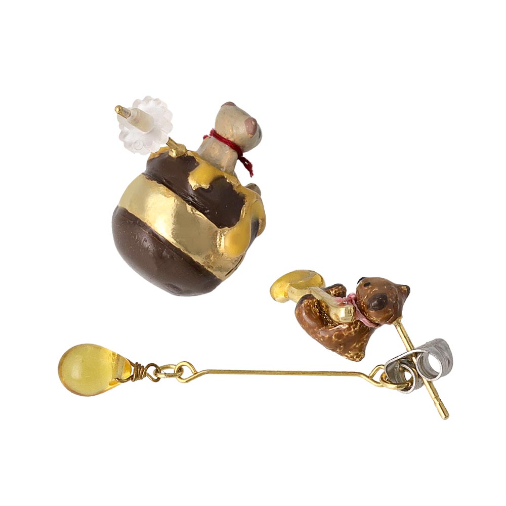 Little Bear and Honey Mismatched Earrings