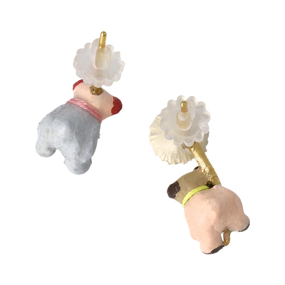 Little Bear and Flower Earrings