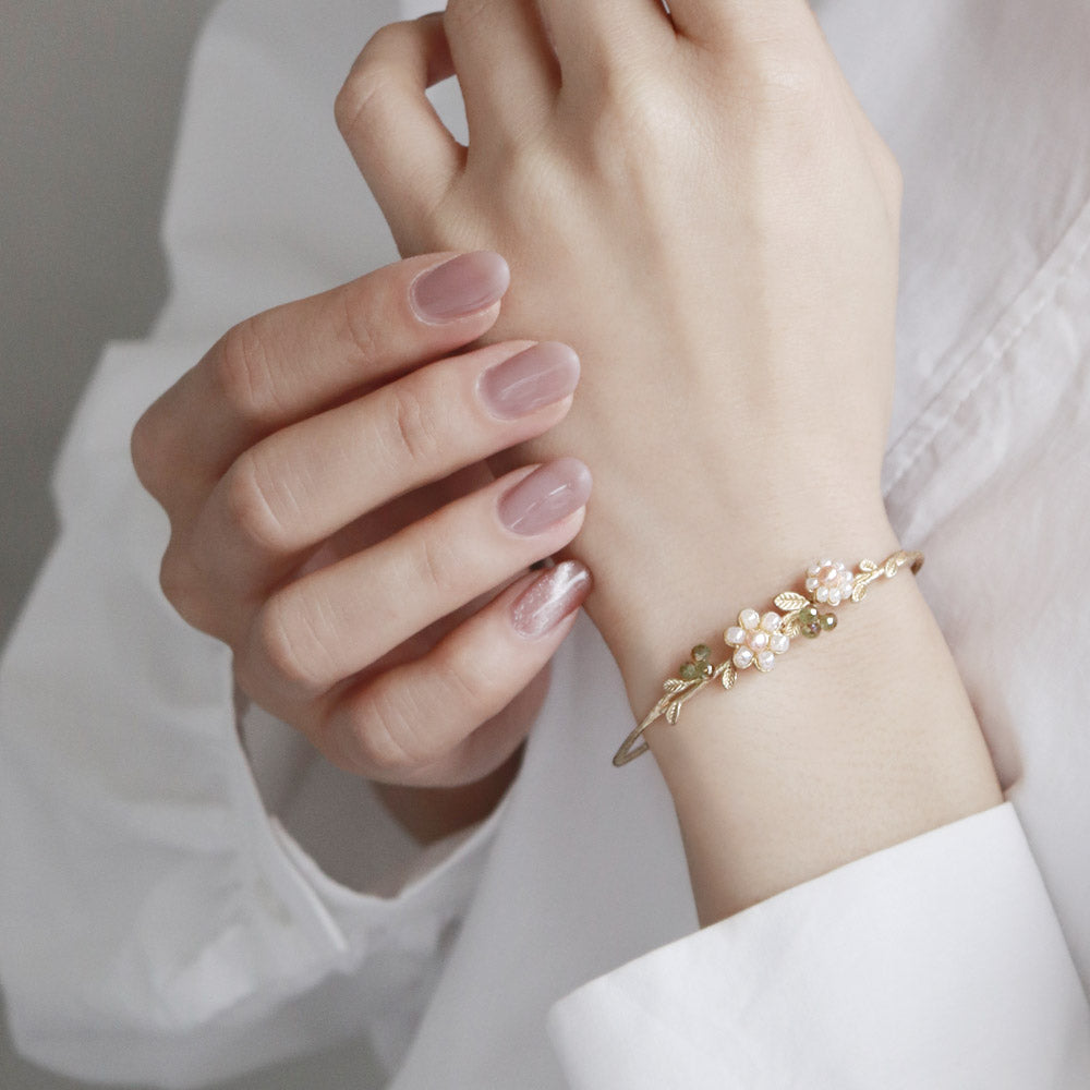 Flower and Berry Twig Bangle