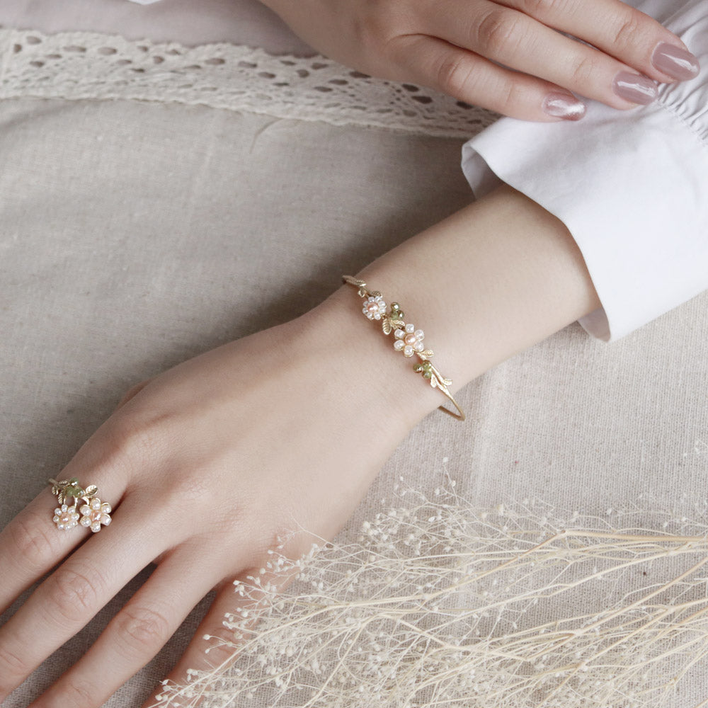 Flower and Berry Twig Bangle