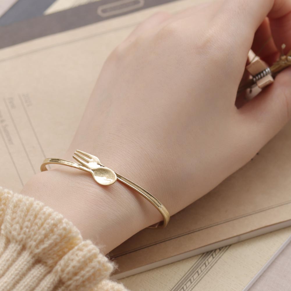 Gold Tone Cutlery Bangle