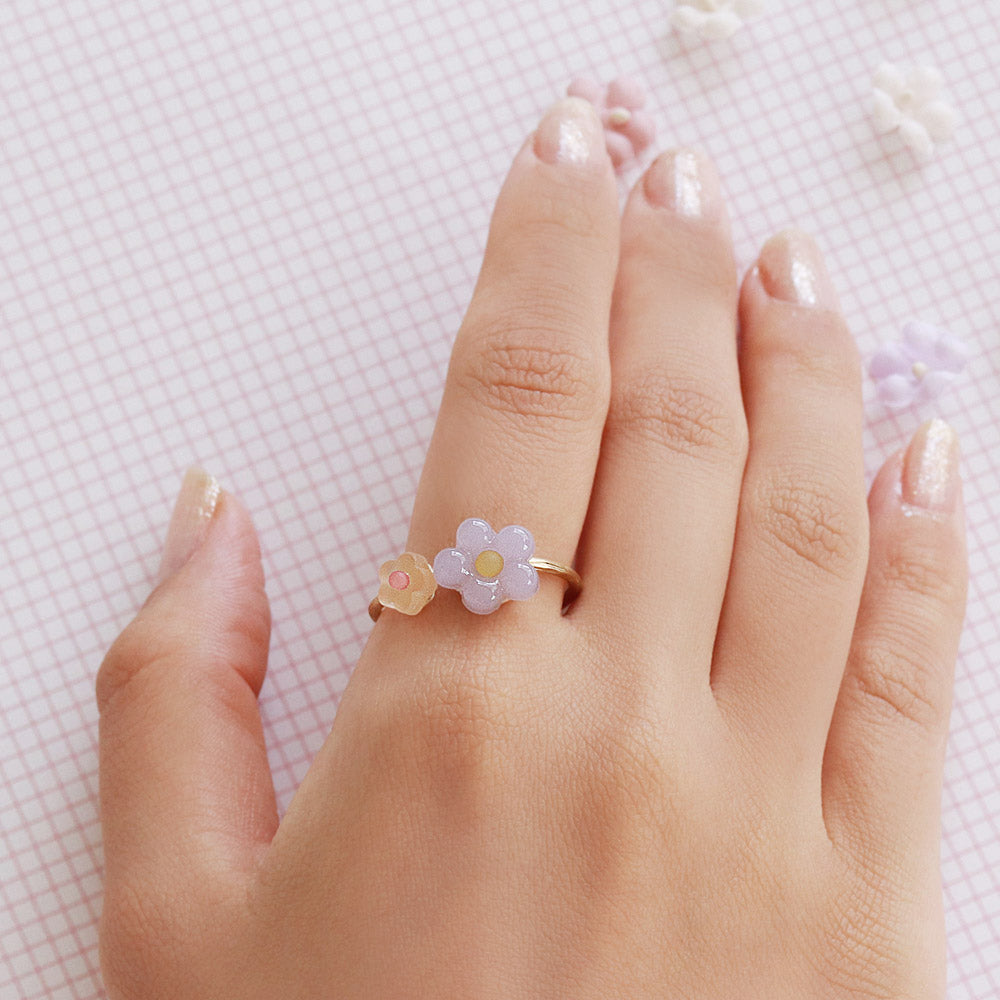 Pastel Purple Flower Cuff Ring