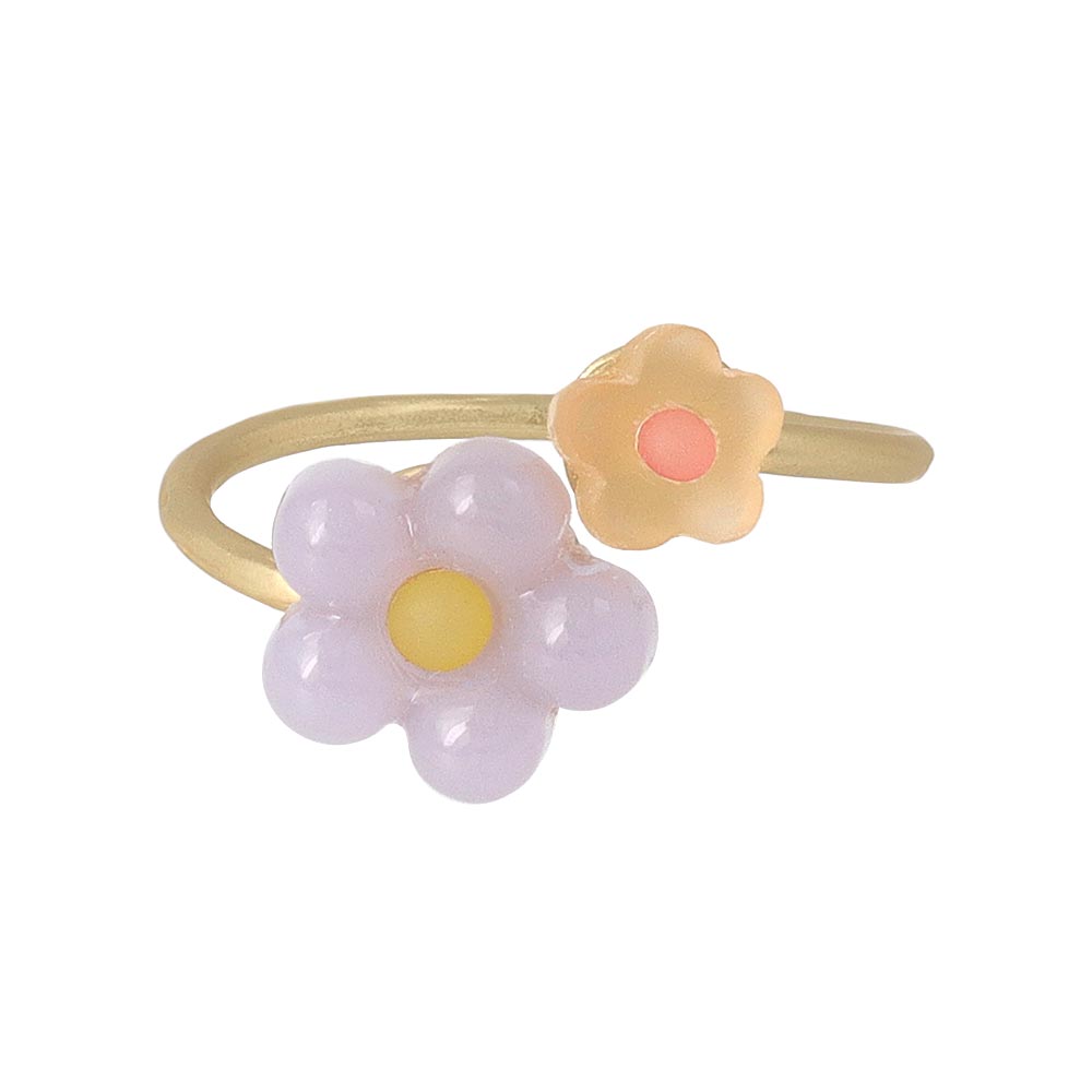 Pastel Purple Flower Cuff Ring