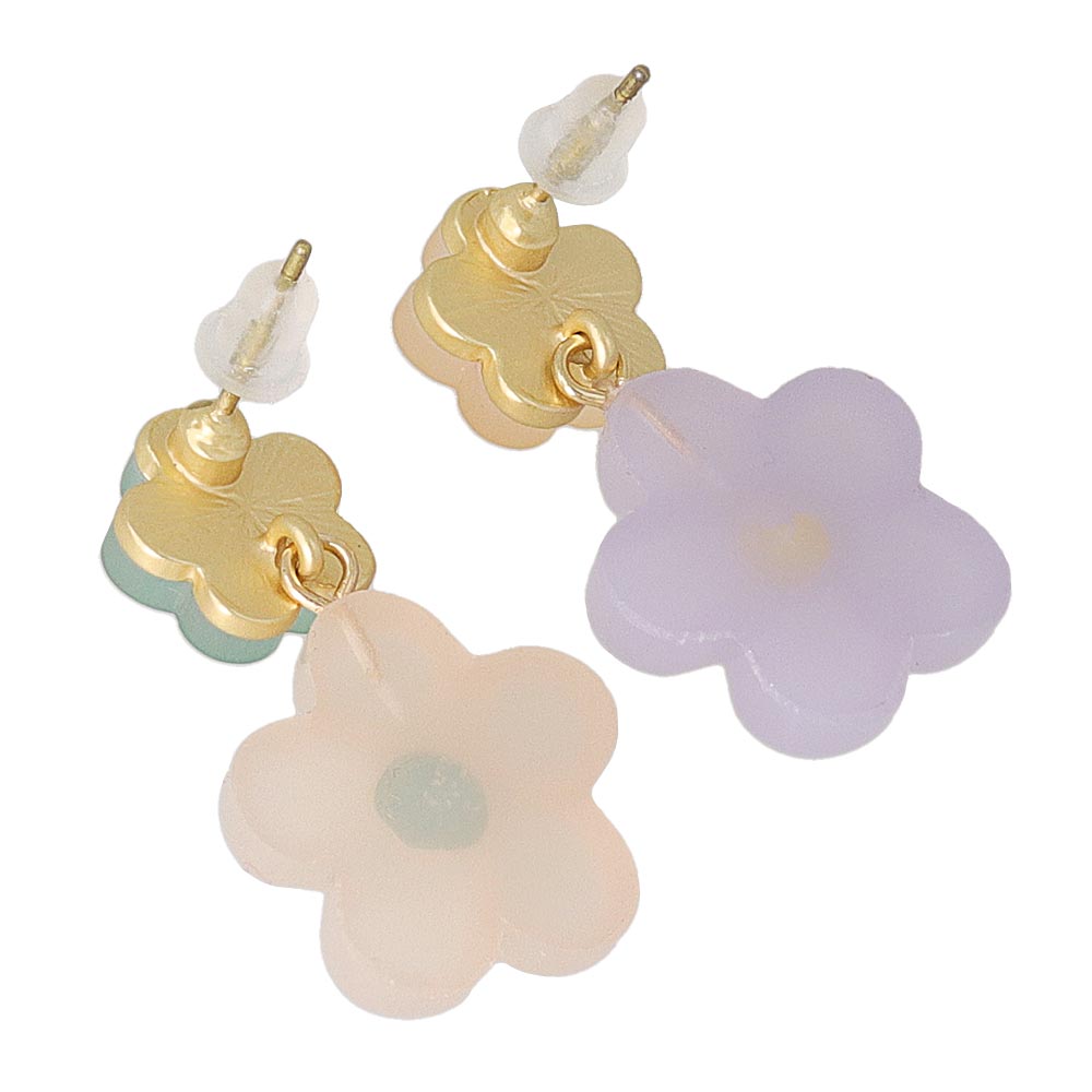 Pastel Double Flower Earrings