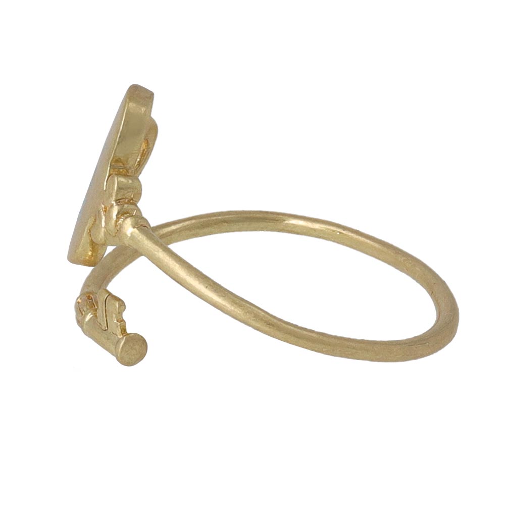 Gold Tone Chest Key Cuff Ring