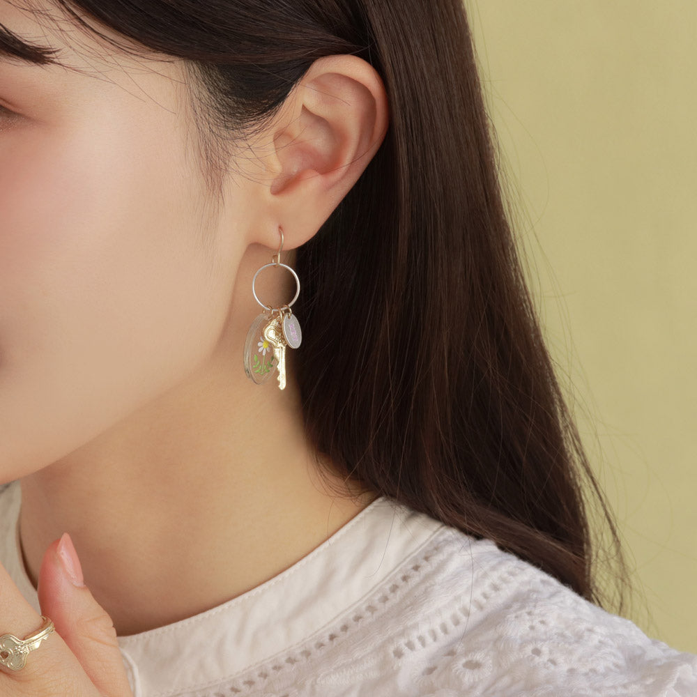 Key Ring Drop Earrings