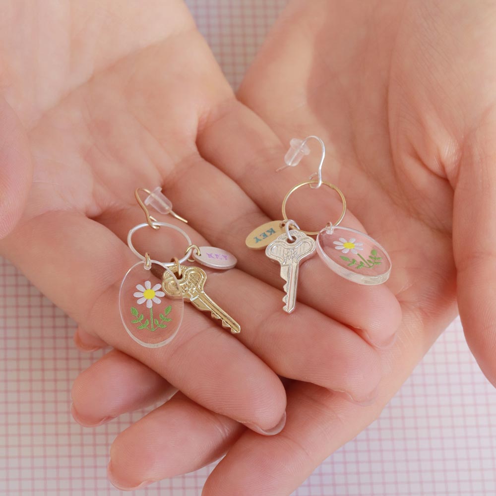 Key Ring Drop Earrings