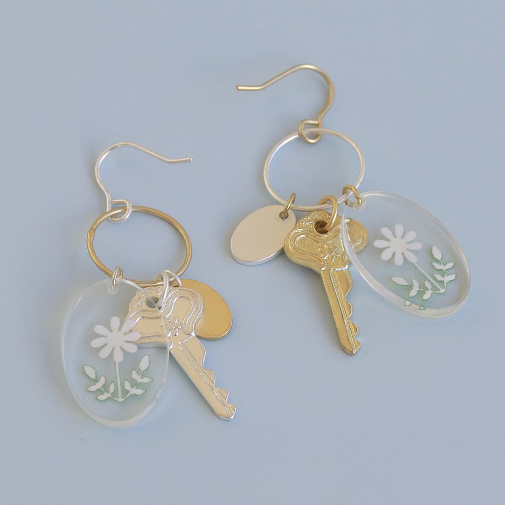 Key Ring Drop Earrings