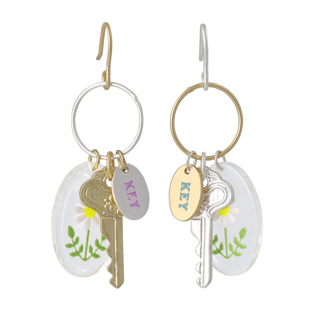 Key Ring Drop Earrings