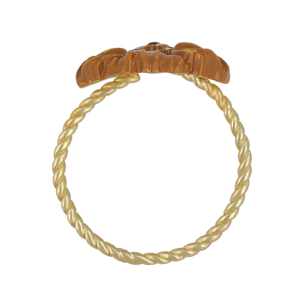 Brown Toy Poodle Cookie Cuff Ring