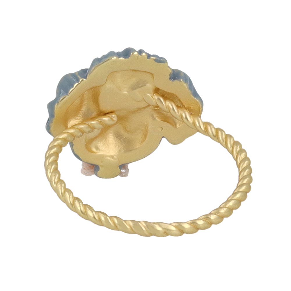 Gray Toy Poodle Cookie Cuff Ring