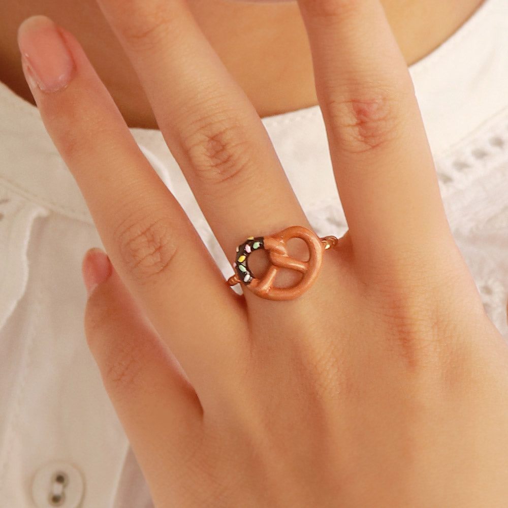 Dipped Pretzel Cuff Ring
