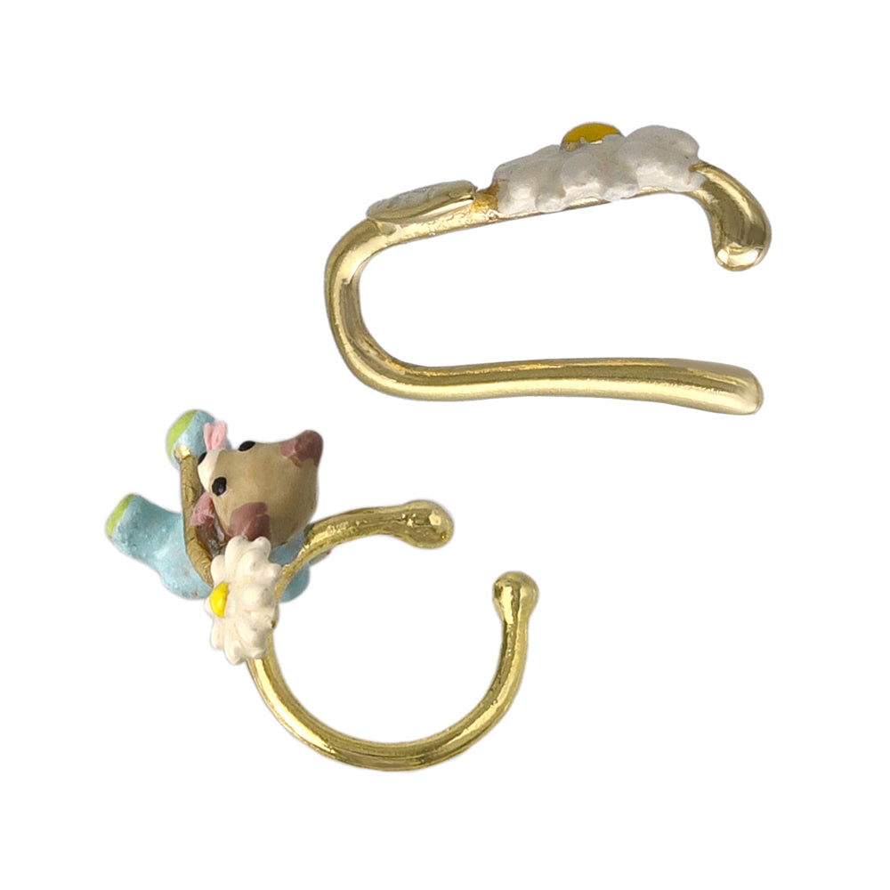 Little Bear and Flower Ear Cuff Set