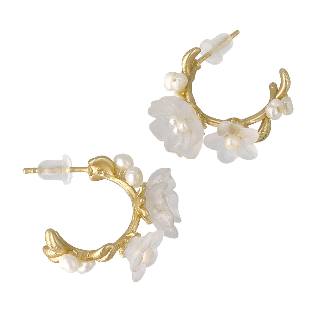 Small White Flower Earrings