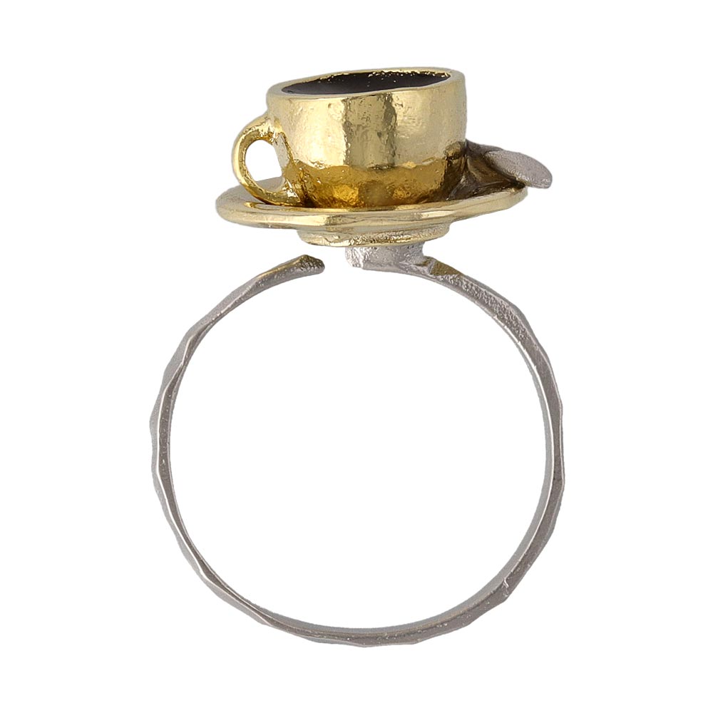 Coffee Cup and Saucer Open Ring