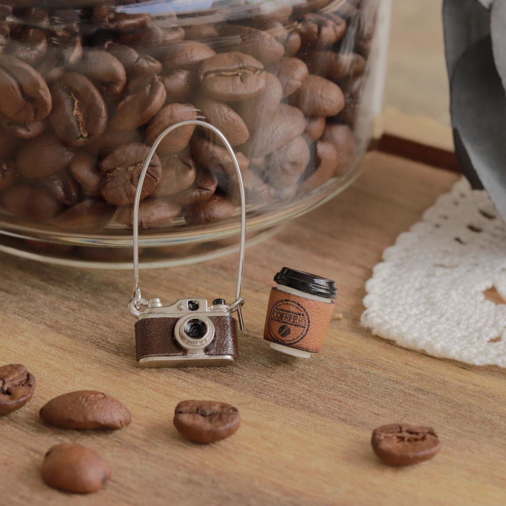 Coffee and Camera Mismatched Earrings