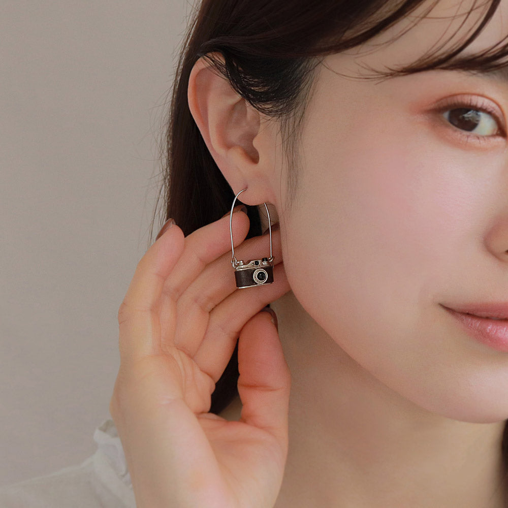 Coffee and Camera Mismatched Earrings