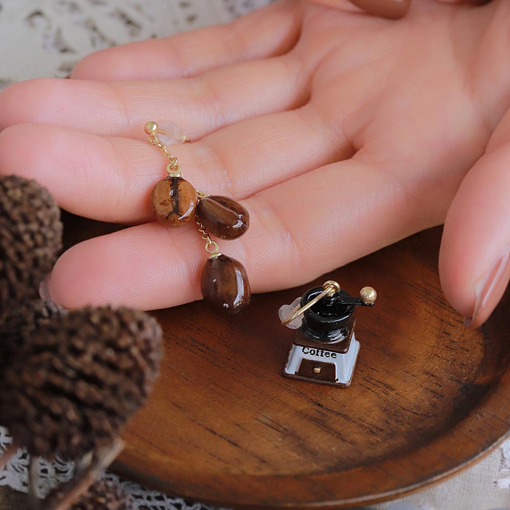 Coffee Grinder Mismatched Earrings