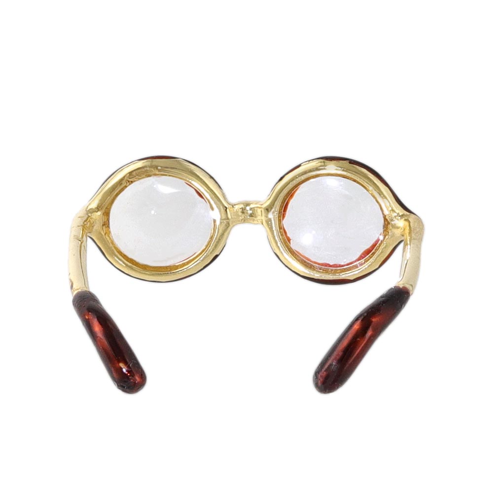 Brown Round Glasses Ring