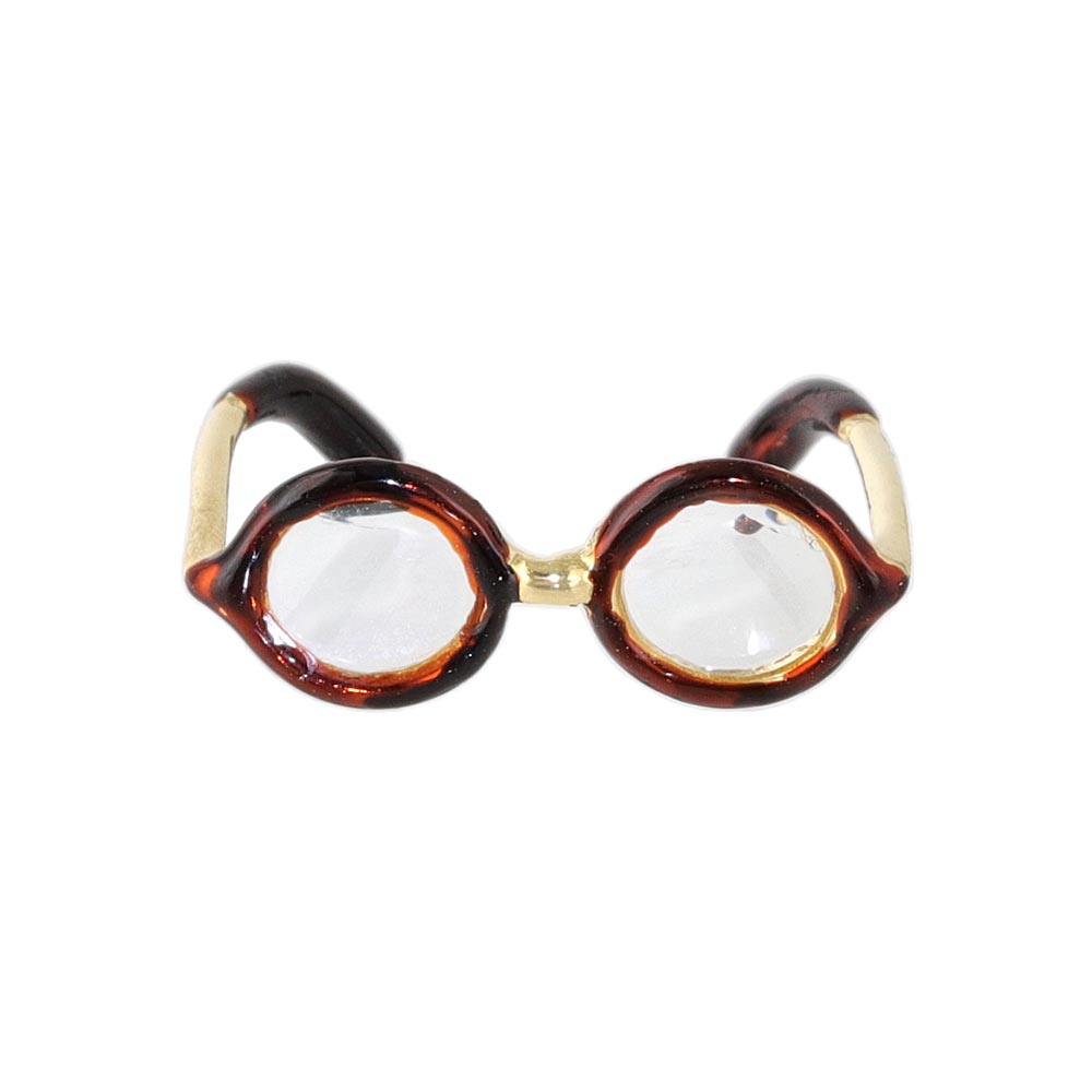 Brown Round Glasses Ring