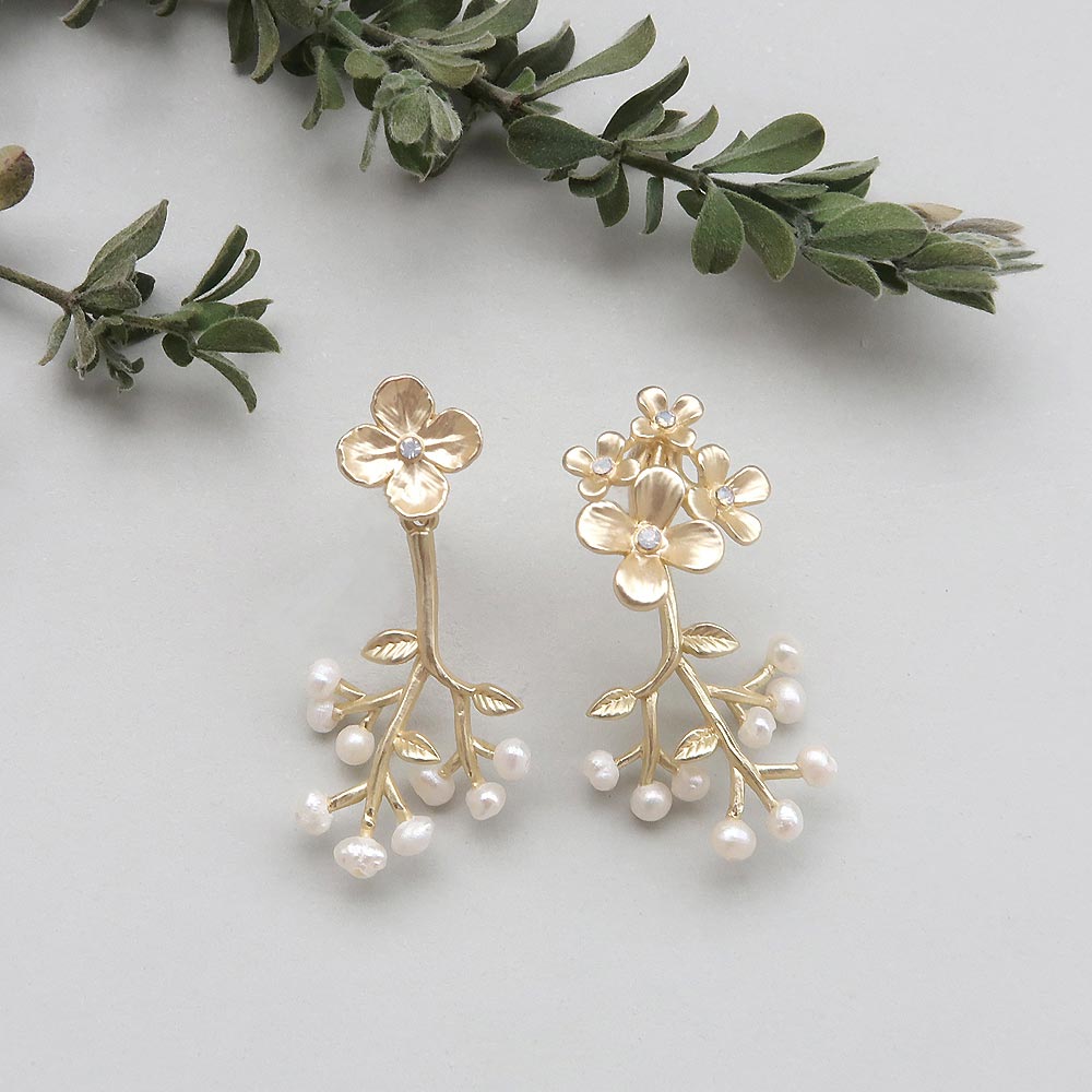 Spring Flower Front Back Earrings