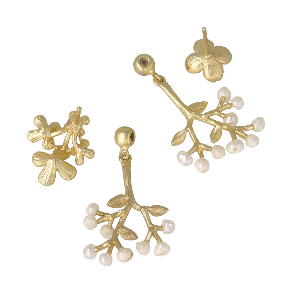 Spring Flower Front Back Earrings