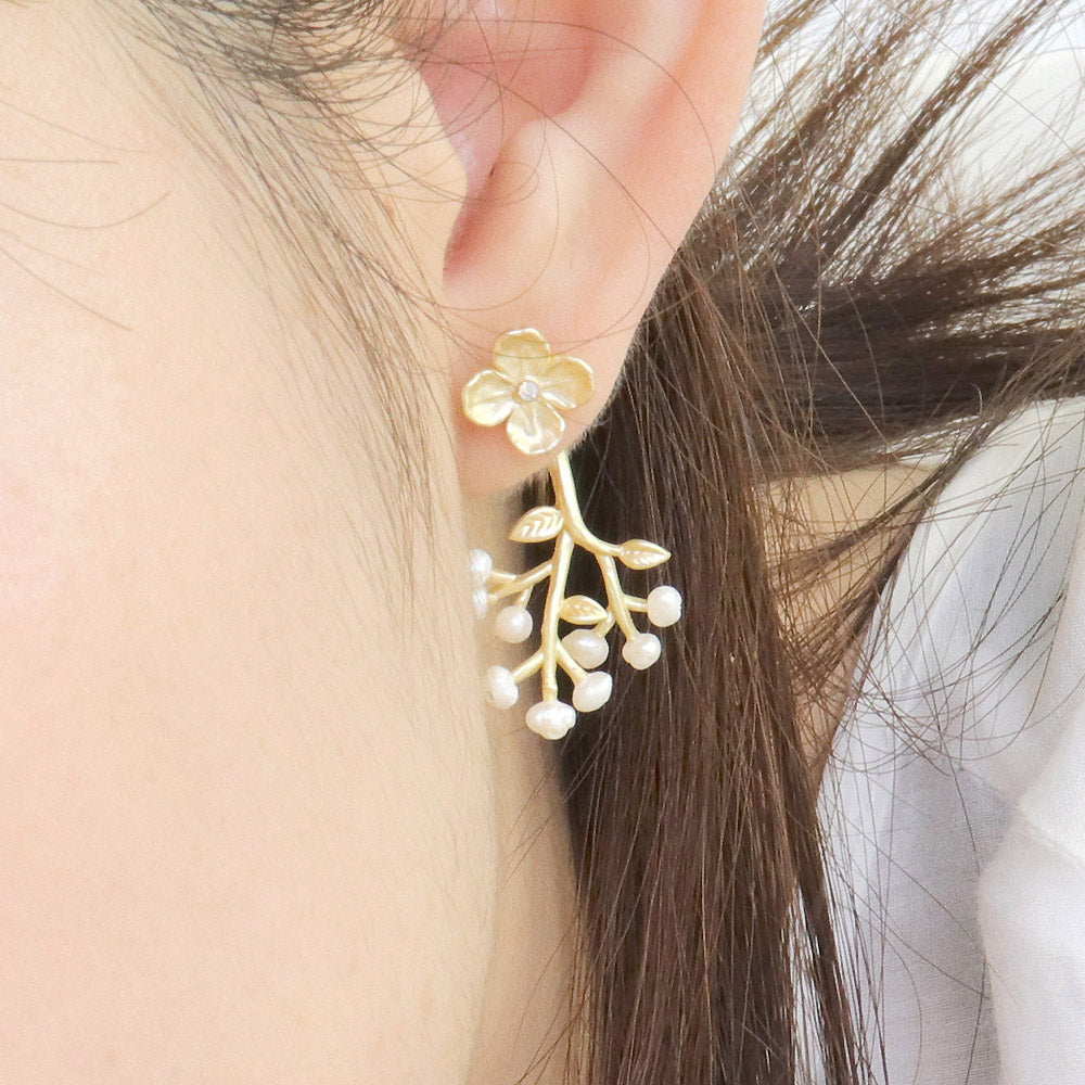 Spring Flower Front Back Earrings