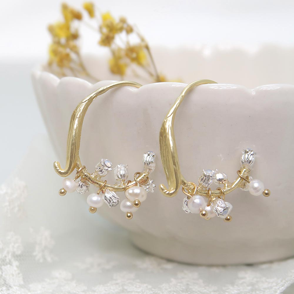 Lily of the Valley Hoop Earrings