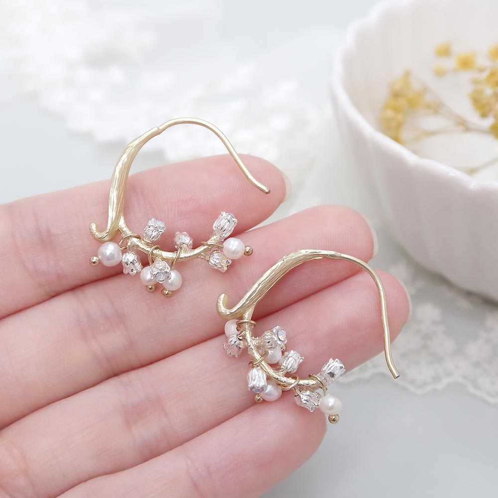 Lily of the Valley Hoop Earrings