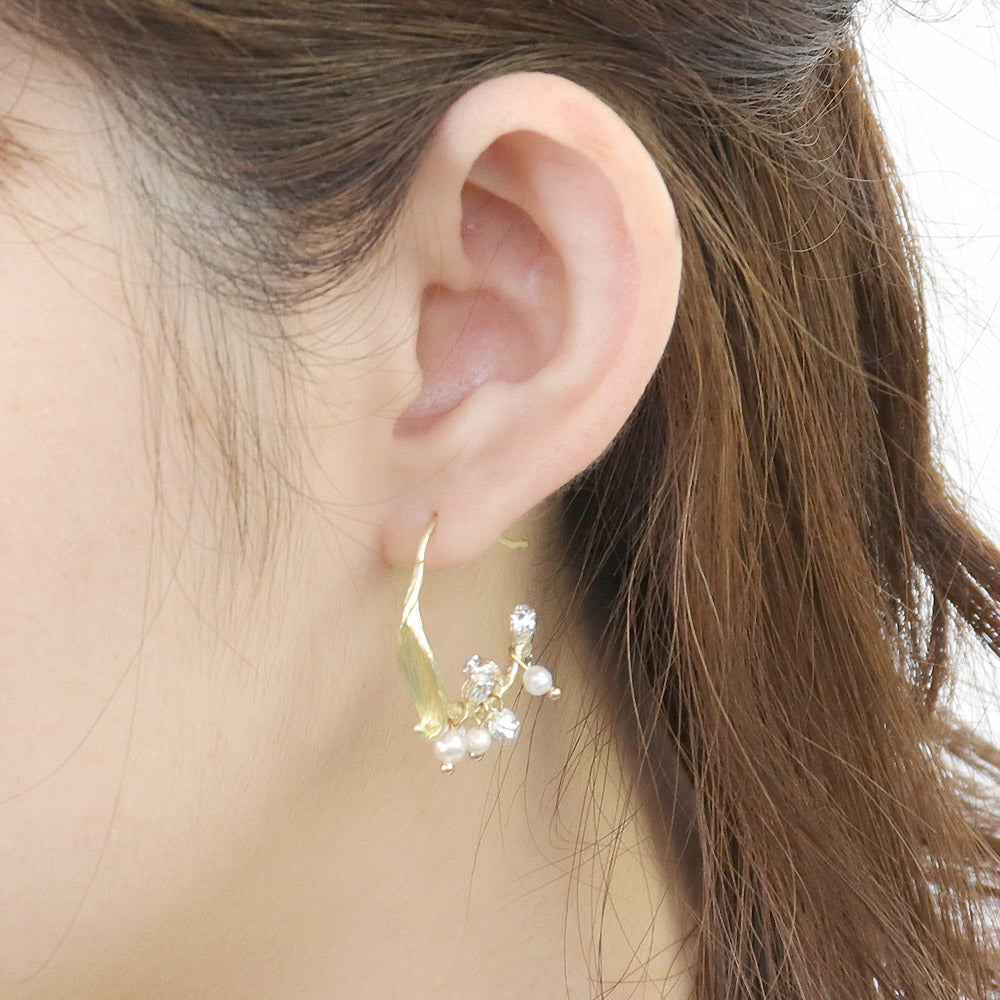 Lily of the Valley Hoop Earrings