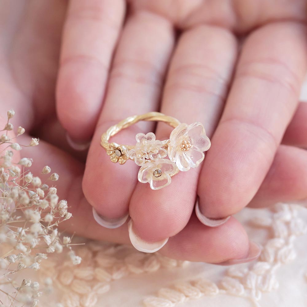 Floral Decoration Open Ring