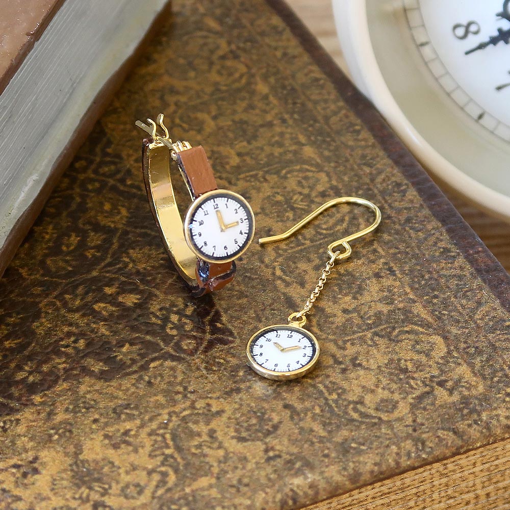 Watch Asymmetric Earrings