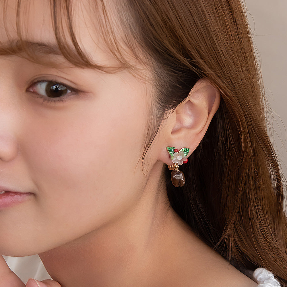 Coffee Bean Clip On Earrings