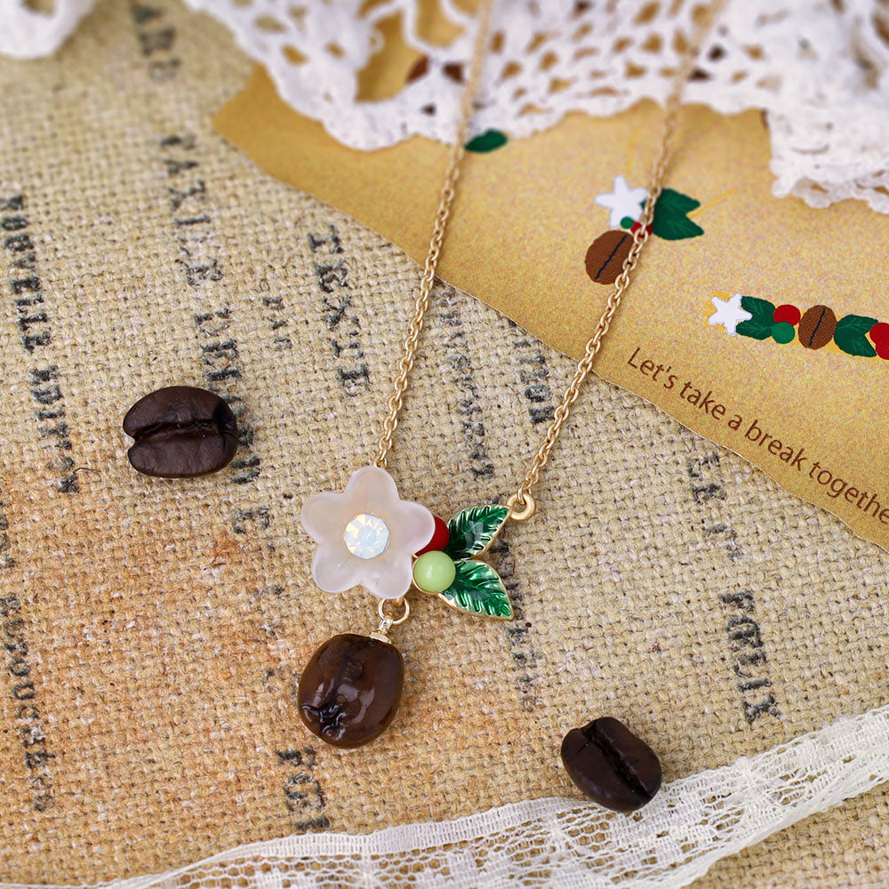 Coffee Bean Charm Necklace