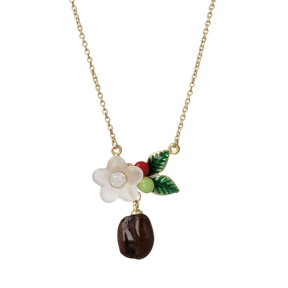 Coffee Bean Charm Necklace