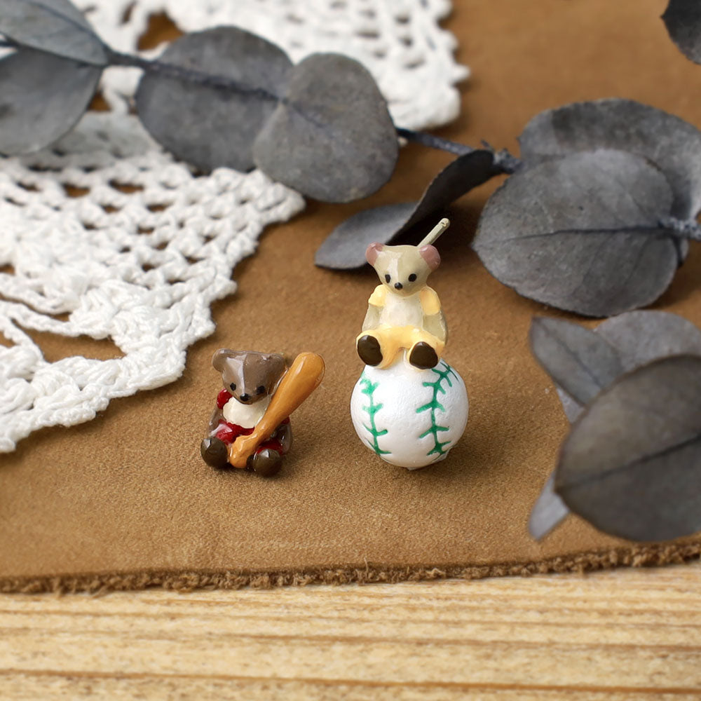Baseball Bear Earrings