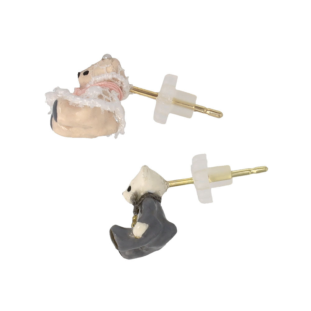 Wedding Bear Stud Earrings
