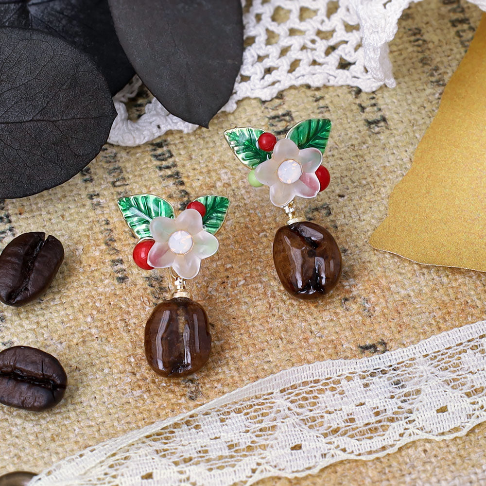 Coffee Bean Drop Earrings