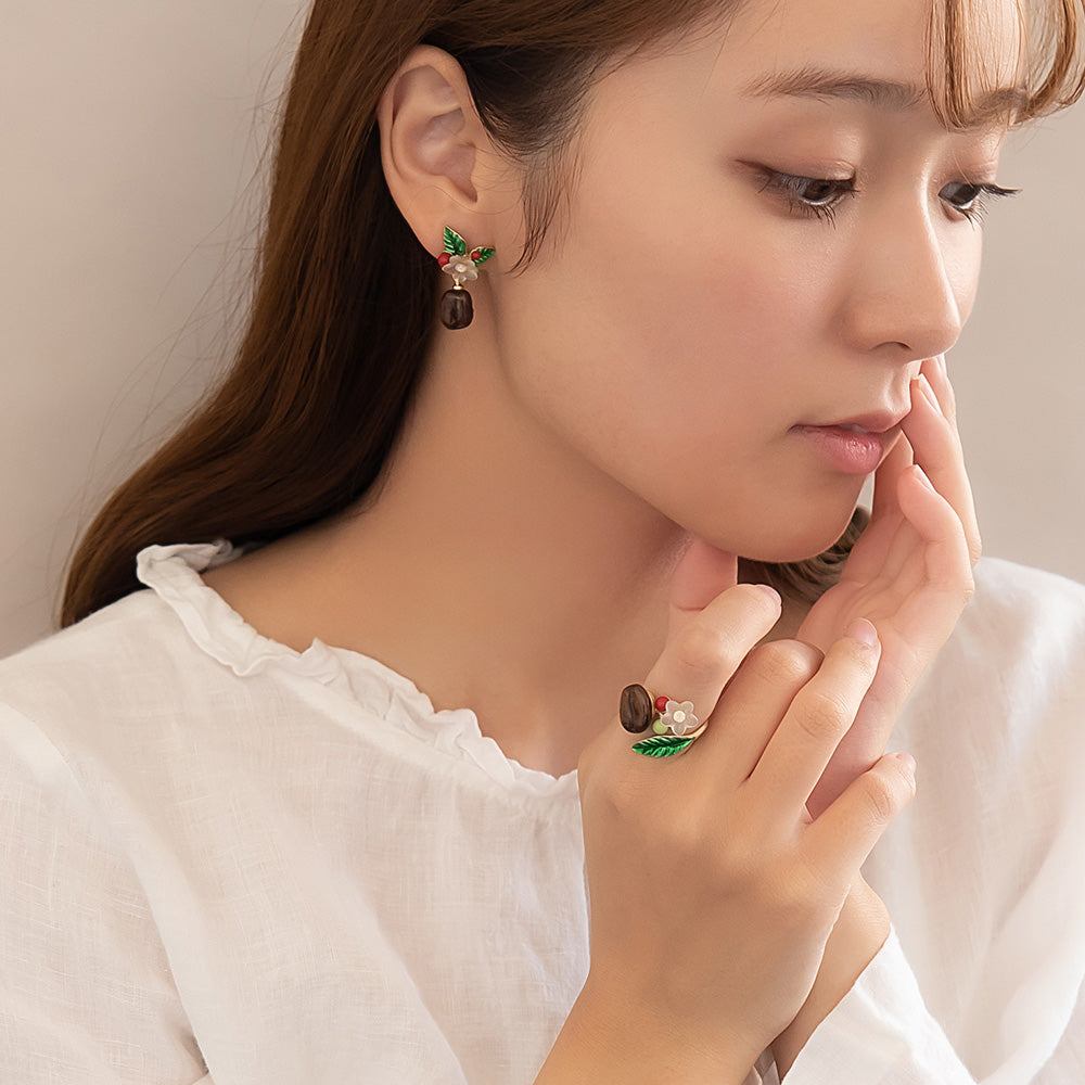 Coffee Bean Drop Earrings