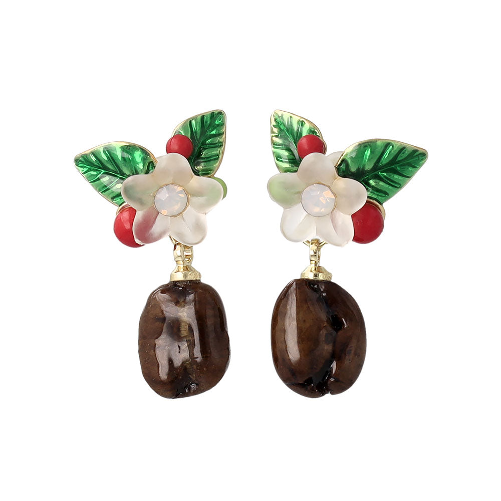 Coffee Bean Drop Earrings